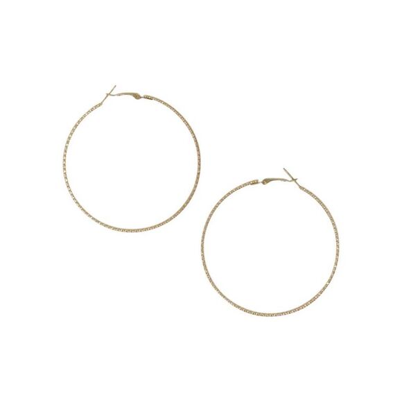 Oversized Textured Metal Hoop Earrings - Picture 9 of 9
